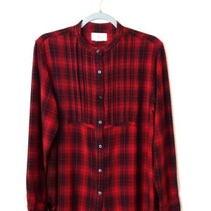 Denim & Supply Ralph Lauren Red Pintuck Plaid Top